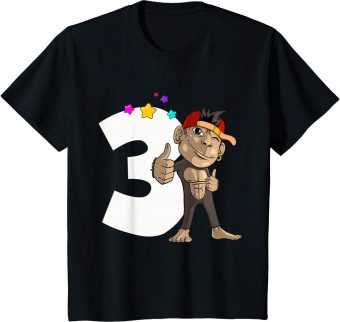 3_ Geburtstag Affe 3 Jahre alt Gorilla - Standard T-Shirt