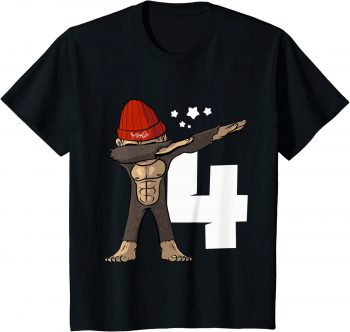 4. Geburtstag Dabbing Affe 4 Jahre alt - Standard T-Shirt
