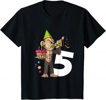 5. Geburtstag Affe Geburtstagsshirt