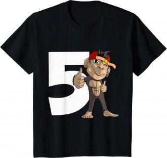 5_ Geburtstag Affe 5 Jahre alt - Standard T-Shirt