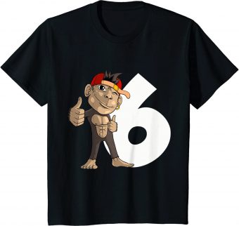 6_ Geburtstag Affe 6 Jahre alt - Standard T-Shirt