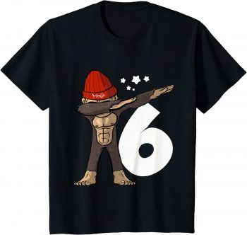 6_ Geburtstag Dabbing Affe 6 Jahre alt - Standard T-Shirt