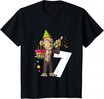 7. Geburtstag Affe Geburtstagsshirt