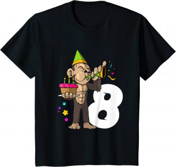8. Geburtstag Affe Geburtstagsshirt