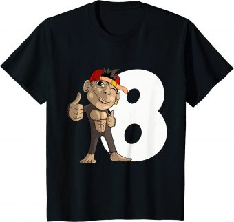 8_ Geburtstag Affe 8 Jahre alt - Standard T-Shirt