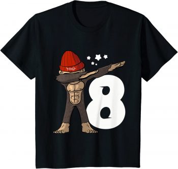8_ Geburtstag Dabbing Affe 8 Jahre alt - Standard T-Shirt
