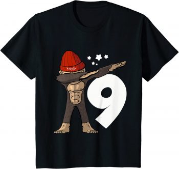 9_ Geburtstag Dabbing Affe 9 Jahre alt - Standard T-Shirt