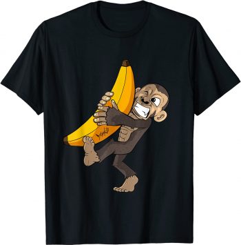 Affe trägt schwere Banane