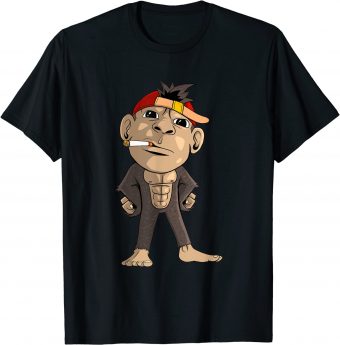 Cooler Affe mit Zigarette im Mund T-Shirt