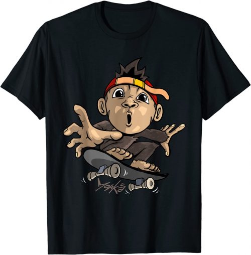 Süßer Affe mit Skateboard - Skater - Standard T-Shirt