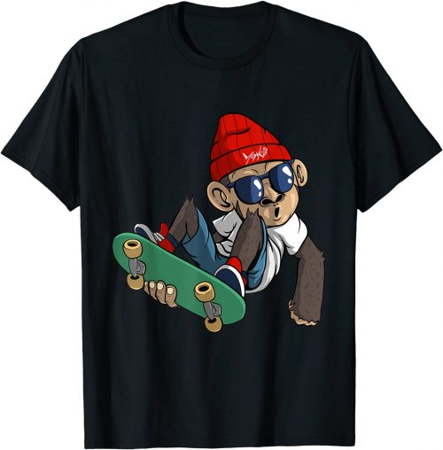 Süßer Affe mit Skateboard - Skater