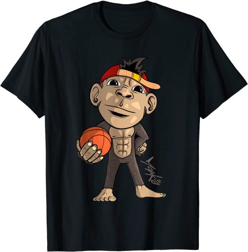 Süßer Affe mit einen Basketball - Standard T-Shirt